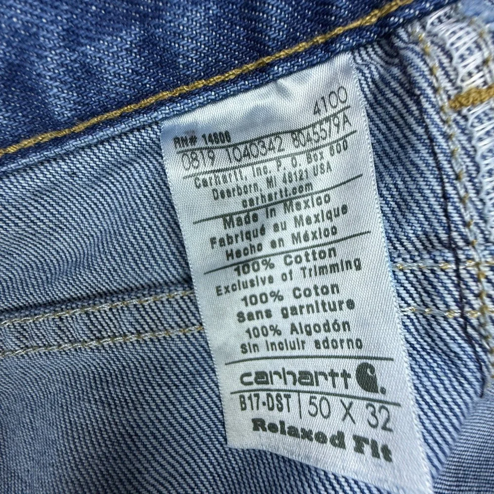 Carhartt B17 DST Relaxed Fit Tapered Leg Jeans‎ Mens 50x32 Dark Stone Blue NWT